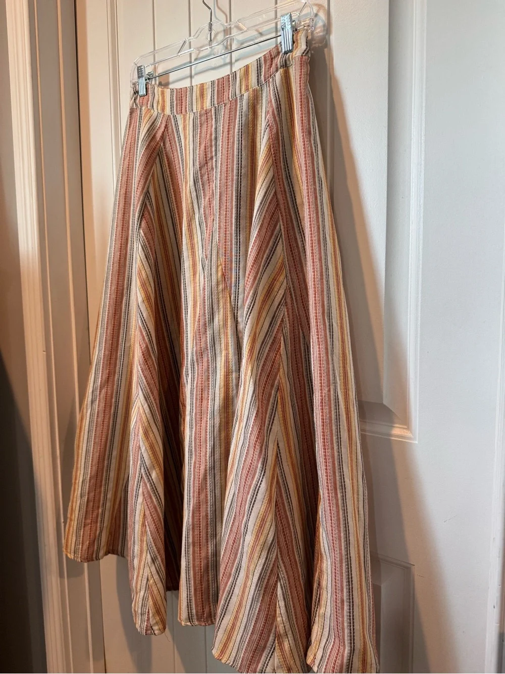 easel Striped Maxi Skirt in Peach, Cream & Tan